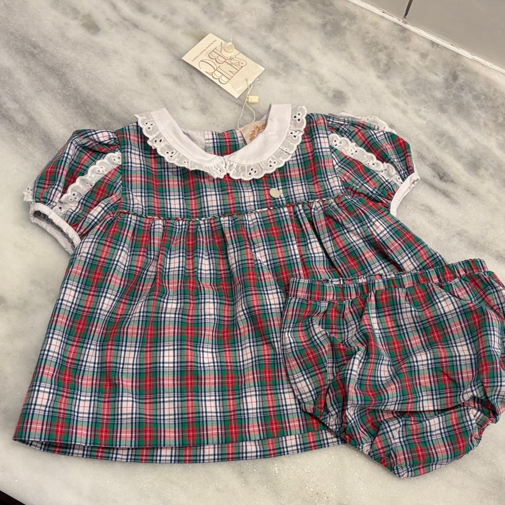 The Beaufort Bonnet Company Baby Christmas Dress and Bloomers Set NWT